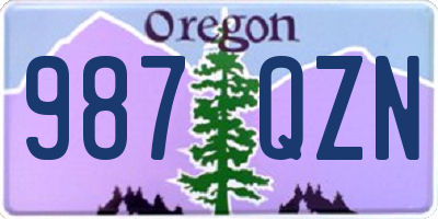 OR license plate 987QZN