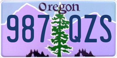 OR license plate 987QZS