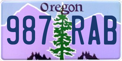 OR license plate 987RAB