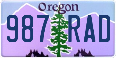 OR license plate 987RAD