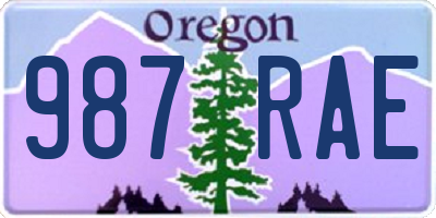 OR license plate 987RAE