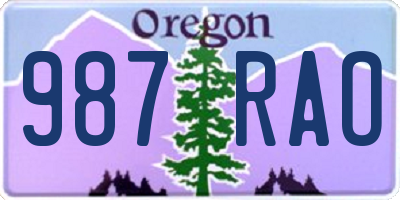OR license plate 987RAO