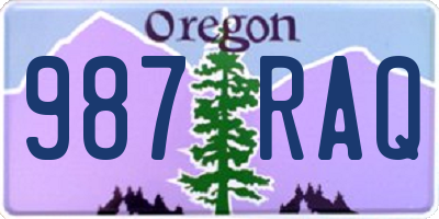 OR license plate 987RAQ