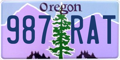 OR license plate 987RAT