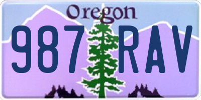 OR license plate 987RAV