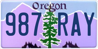 OR license plate 987RAY