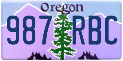 OR license plate 987RBC