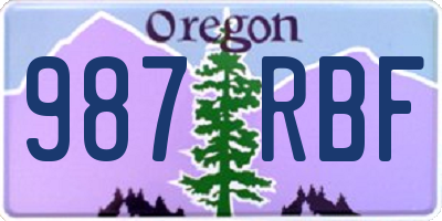 OR license plate 987RBF