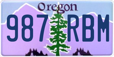 OR license plate 987RBM