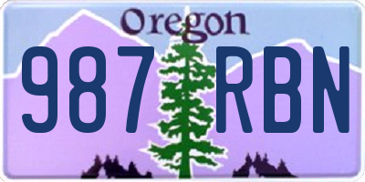 OR license plate 987RBN