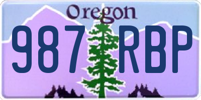 OR license plate 987RBP