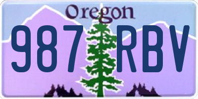 OR license plate 987RBV