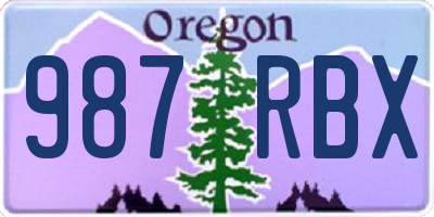 OR license plate 987RBX