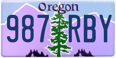 OR license plate 987RBY