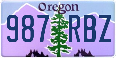OR license plate 987RBZ