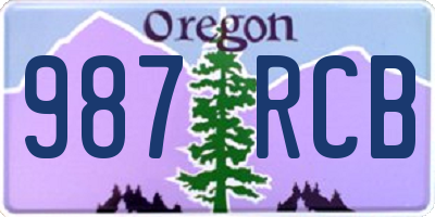 OR license plate 987RCB