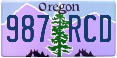 OR license plate 987RCD