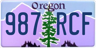 OR license plate 987RCF