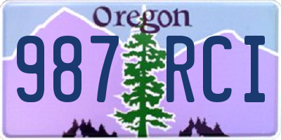 OR license plate 987RCI
