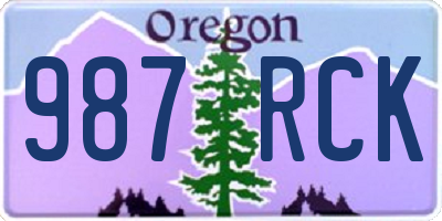 OR license plate 987RCK