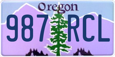 OR license plate 987RCL