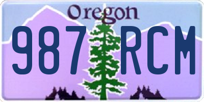 OR license plate 987RCM