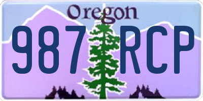 OR license plate 987RCP