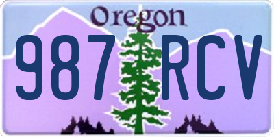 OR license plate 987RCV
