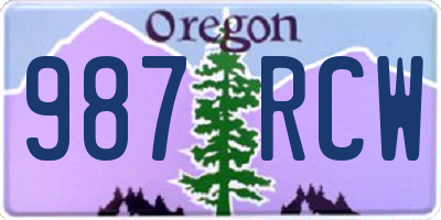 OR license plate 987RCW