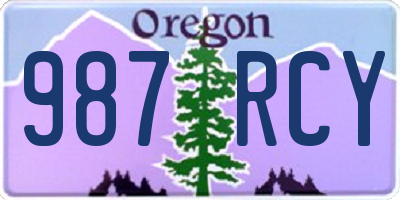 OR license plate 987RCY