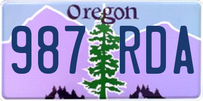 OR license plate 987RDA