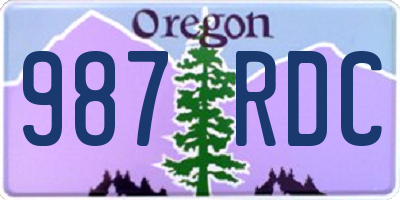 OR license plate 987RDC