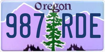 OR license plate 987RDE