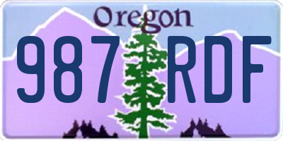 OR license plate 987RDF