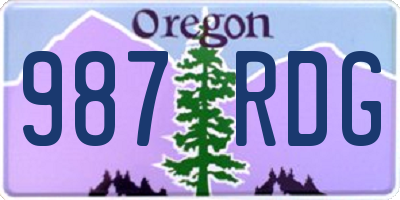 OR license plate 987RDG