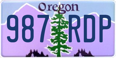 OR license plate 987RDP