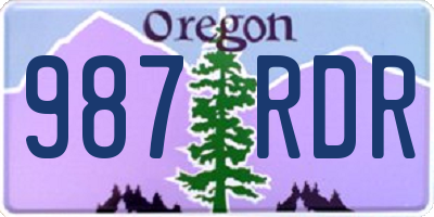 OR license plate 987RDR