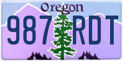 OR license plate 987RDT