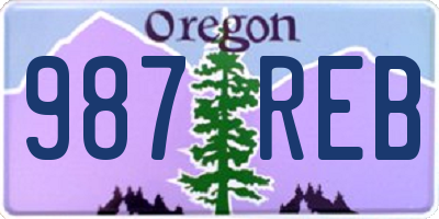 OR license plate 987REB