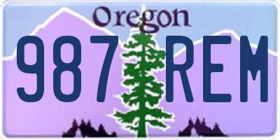OR license plate 987REM