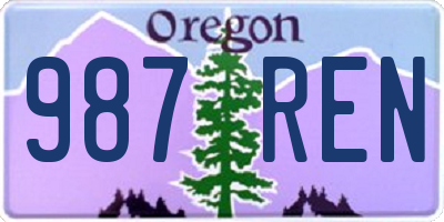 OR license plate 987REN