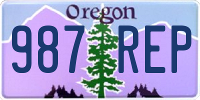 OR license plate 987REP