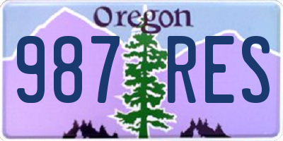 OR license plate 987RES