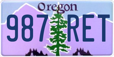 OR license plate 987RET