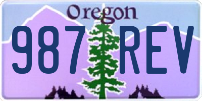 OR license plate 987REV