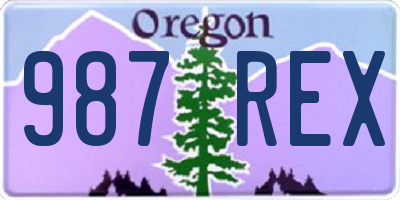OR license plate 987REX
