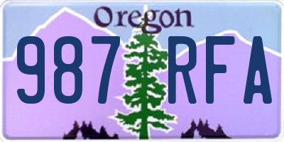 OR license plate 987RFA