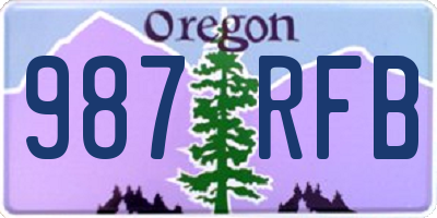 OR license plate 987RFB