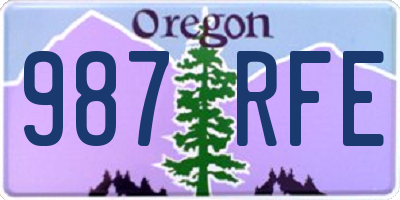 OR license plate 987RFE