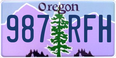 OR license plate 987RFH